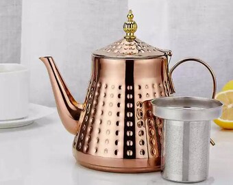 Stainless Steel Teapot: Vintage Stovetop Kettle for Loose Leaf Tea