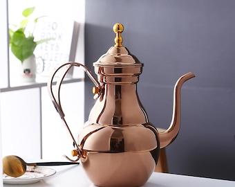 Handmade stainless steel teapot | stainless steel long-mouthed kettle | retro kettle | coffee pot | stainless steel teapot with filter