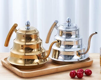 Stainless Steel Teapot with Filter: Stovetop Kettle, Vintage Style