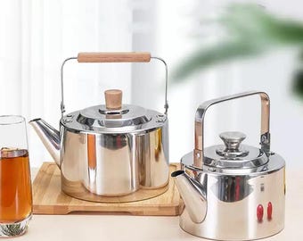 Stainless Steel Stovetop Teapot: Vintage Style Kettle, 50.7oz
