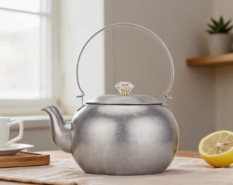 Stainless Steel Tea Kettle, Vintage Stovetop Teapot with Swing Handle, Retro Water Kettle, Modern Kitchen Tea Maker, Tea Lover Gift