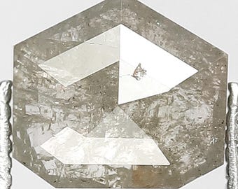 1.59 Ct Shield Salt and Pepper Diamond Light Yellow Geometric Cut Loose Natural Stone for Jewelry