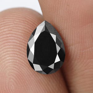 1.37 CT Pear Shape Black Diamond: Loose Gemstone for Engagement Ring