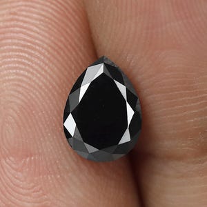 1.22 CT Pear Cut Heated Black Diamond: Loose Gemstone for Jewelry