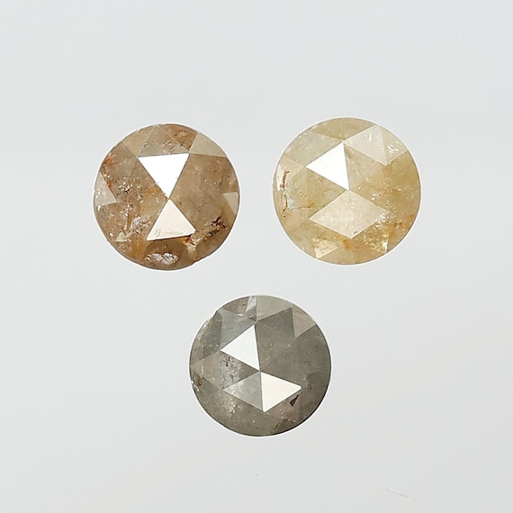 5mm Round Rose Cut Salt & Pepper Diamonds | Natural Loose Diamonds | Earth Mined Stones for Jewelry Making