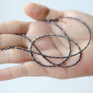 16.55 Carat Treated Black Diamond Beads | Rondell 2mm Loose Beads for Jewelry