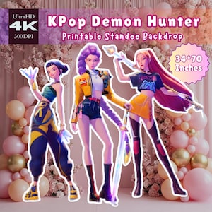 Kpop Demon Hunters Standee / Ritaglio Huntrix da 4 piedi (PDF PNG digitale)