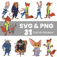 Zootopia PNG Clipart Bundle, Zootropolis Characters (instant Download ...