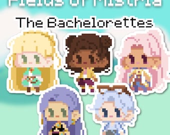 OLD! Fields of Mistria Bachelorettes - 2 Inch Waterproof Vinyl Stickers
