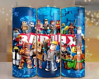 Roblox Tumbler Wrap PNG | 20oz Skinny Straight Sublimation | Gamer Clipart | Kids roblox  Digital Download | Game PNG Design