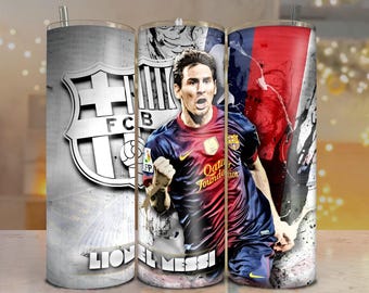Lionel Messi Tumbler Wrap PNG: 20oz Skinny Tumbler (Digital Download