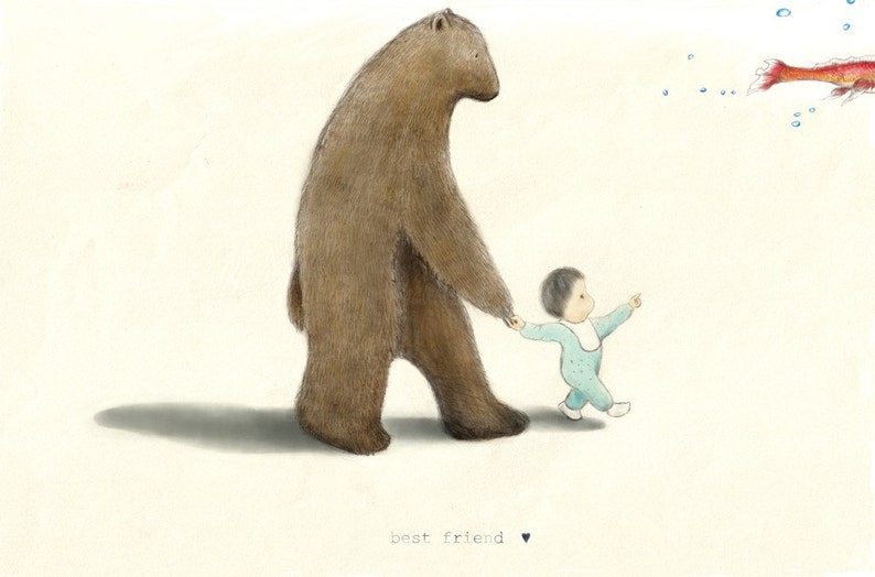 Best Friend-baby & bear image 1