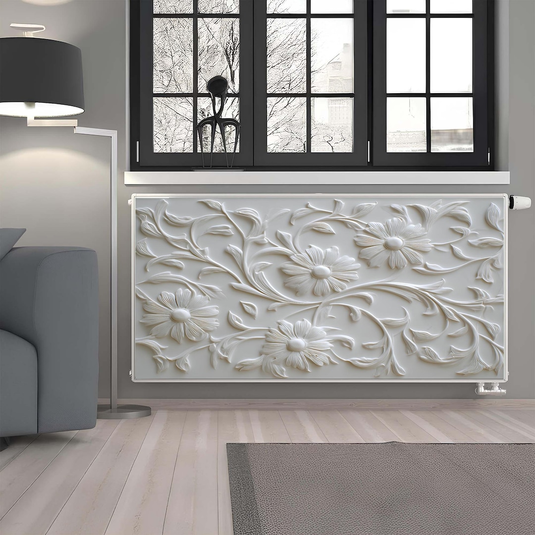 Magnetic Radiator Cover, Floral Relief Heater Cover, Removable Cover ...