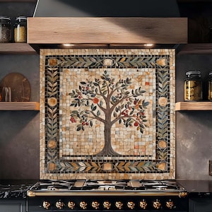 Mosaico de árbol frutal de vidrio templado para salpicadero de cocina: resistente al calor y a las manchas