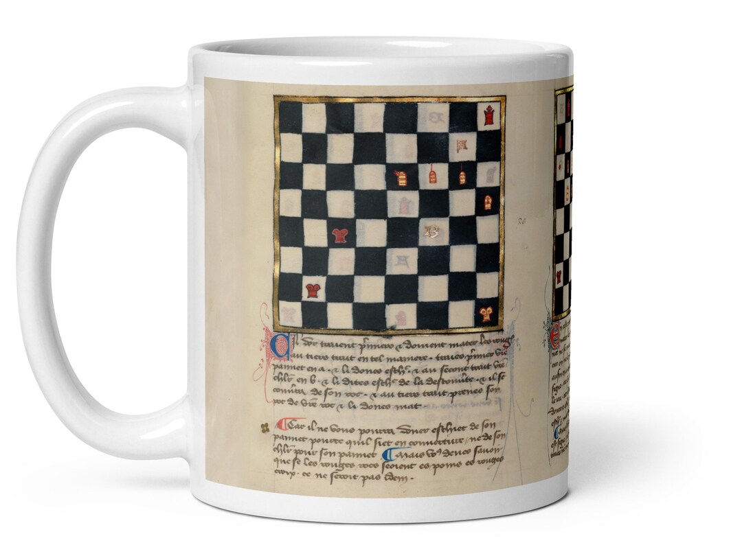 Medieval Chess Mug: Coffee Cup Featuring 14th-century Chess Problems - Etsy