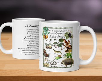 シェイクスピア フェスティバル マグカップ シェイクスピア 陶器製コーヒーマグ：真夏の夜の夢、おとぎ話ギフト