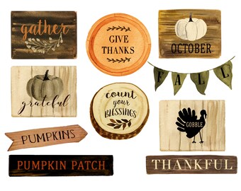 fall clipart hand painted fall clipart fall quotes etsy