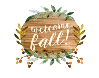 fall clipart hand painted fall clipart fall quotes etsy