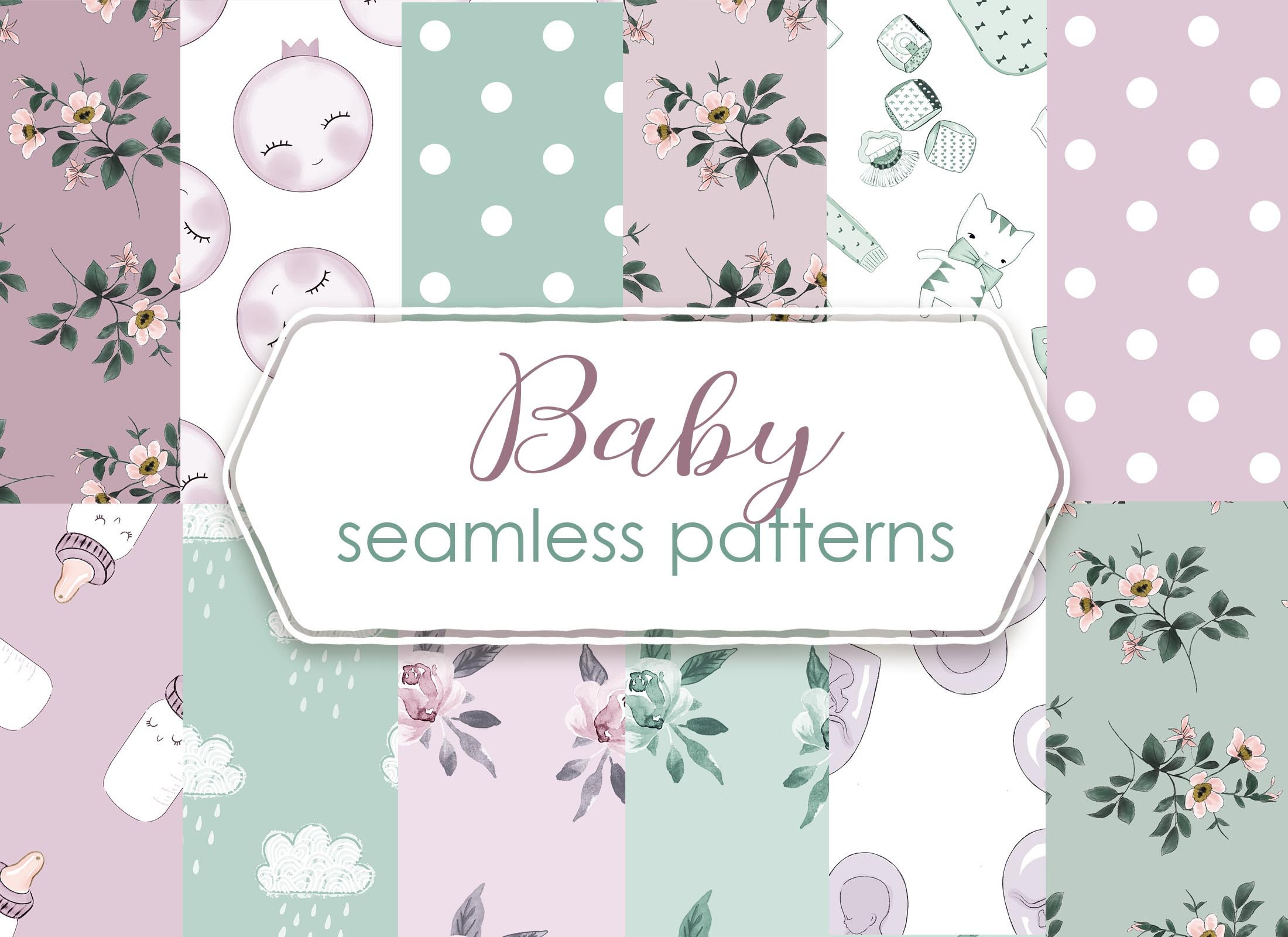 Baby boy seamless patterns baby boy digital papers baby | Etsy