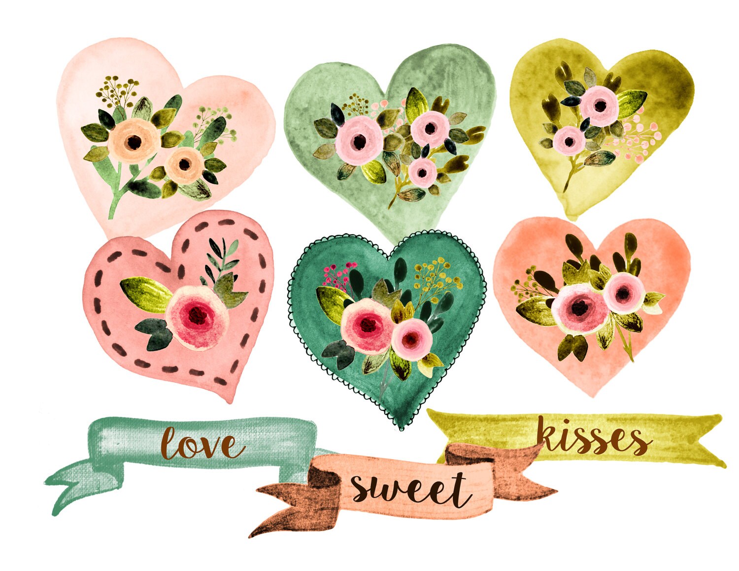 Hearts Clipart, Valentines Clipart, Love Clipart, Wedding Clipart ...