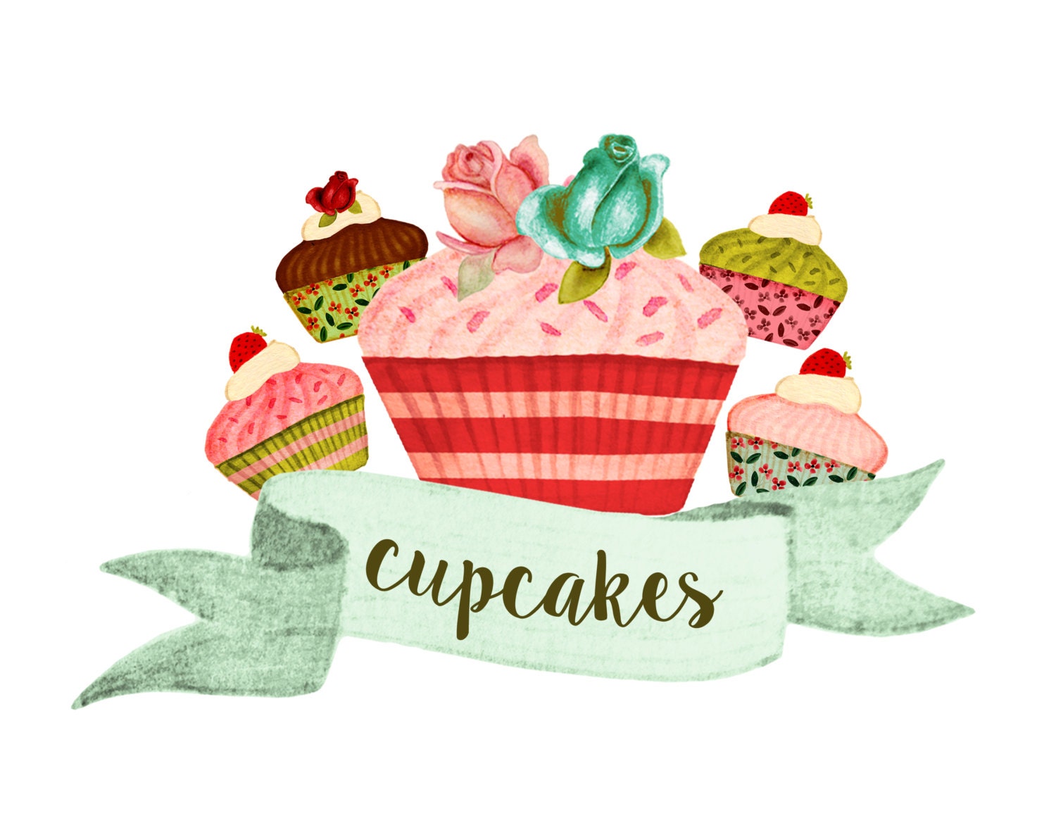 transparent clipart cupcakes