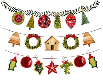 Christmas clipart, christmas planner stickers,christmas borders, vintage christmas clipart,