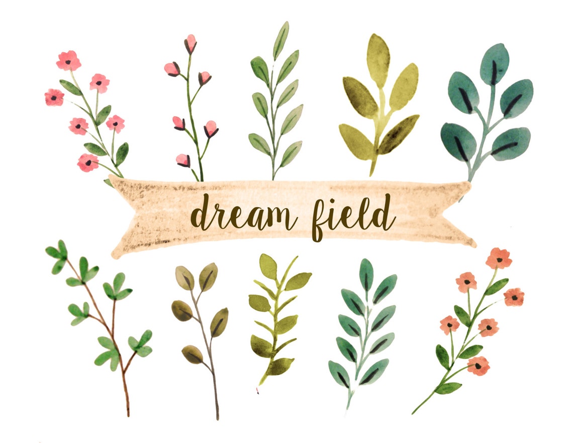 Floral clipart watercolor flowers vintage flowers Etsy