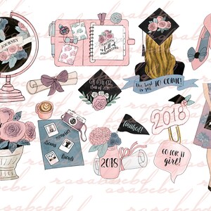 AFSTUDEREN clipart, college clipart, planner clipart, mode clipart, vrouwelijke clipart, womens clipart, office clipart