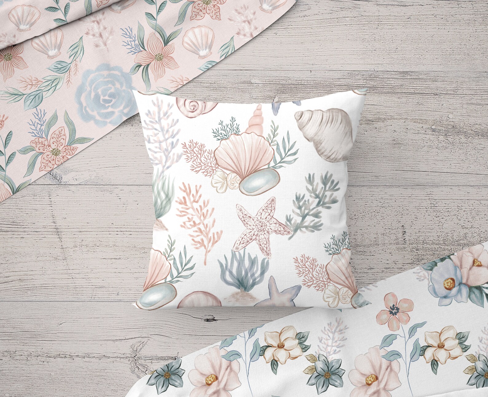 Summer Seaside Seamless Patterns: Beach, Coastal, Tropical (digital ...