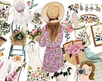 planner clipart, spring clipart, fashion clipart, feminine clipart, womens clipart, office clipart, clipart