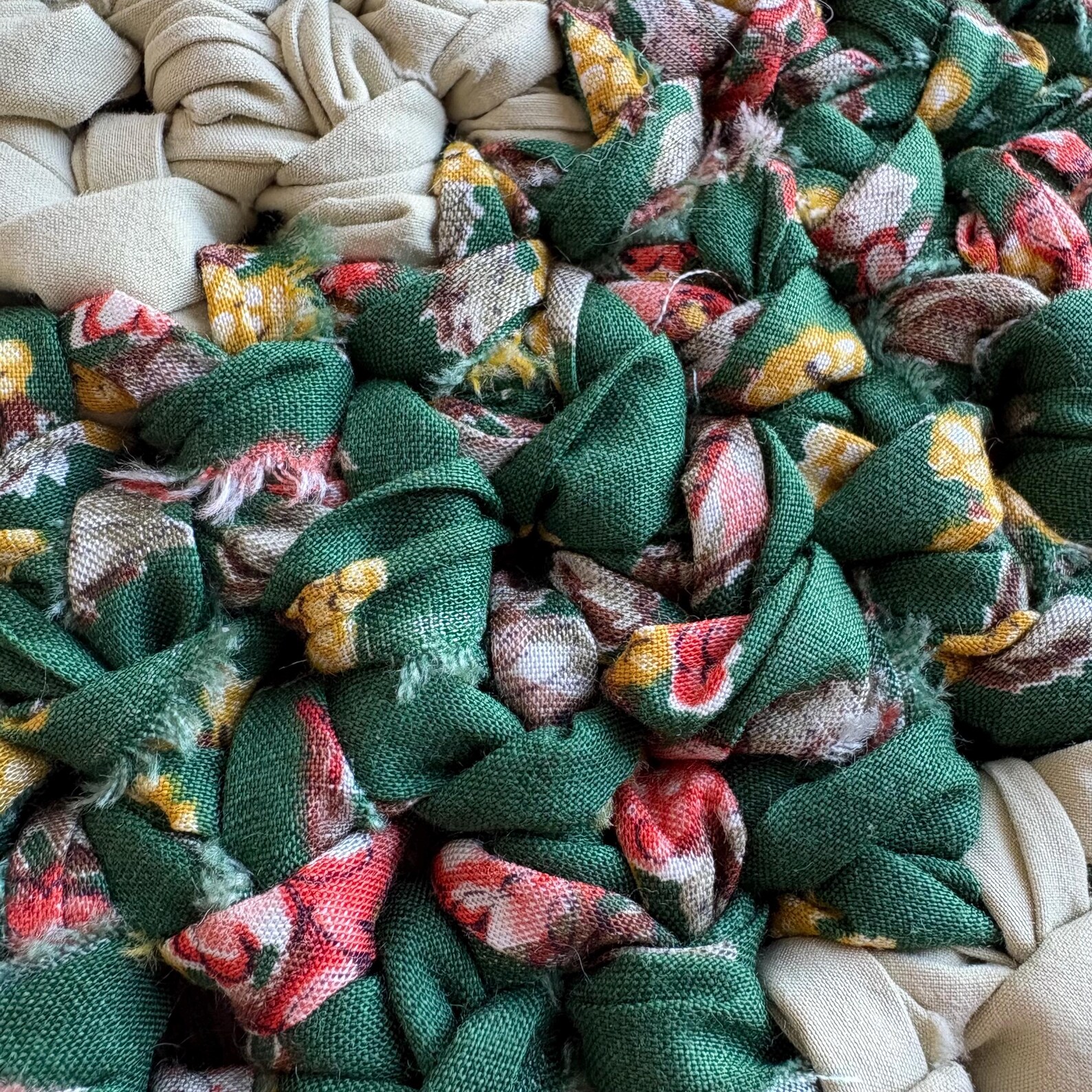 Handmade Braided Rag Rug 29x16 | Oval Farmhouse Kitchen Mat | Vintage ...
