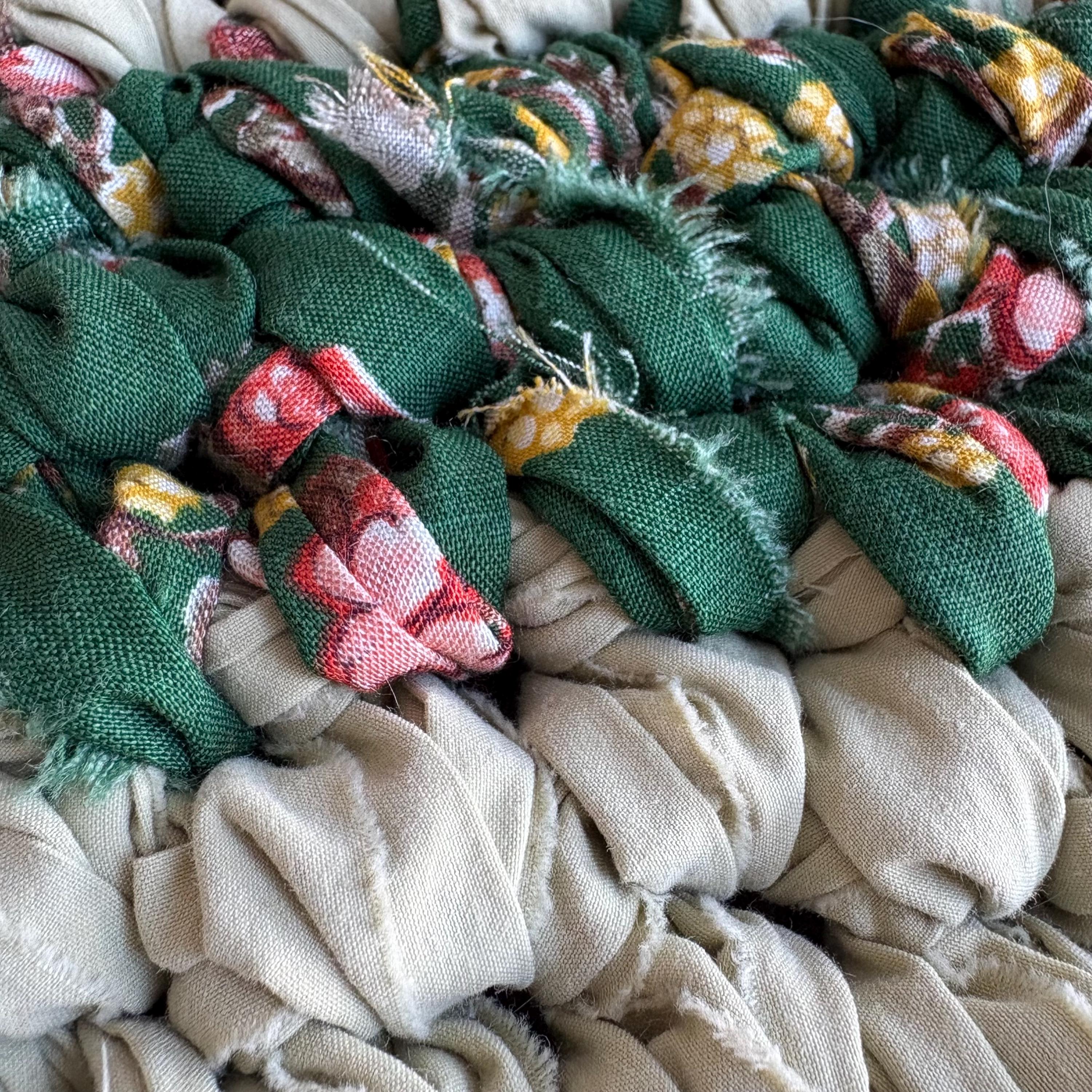 Handmade Braided Rag Rug 29x16 | Oval Farmhouse Kitchen Mat | Vintage ...