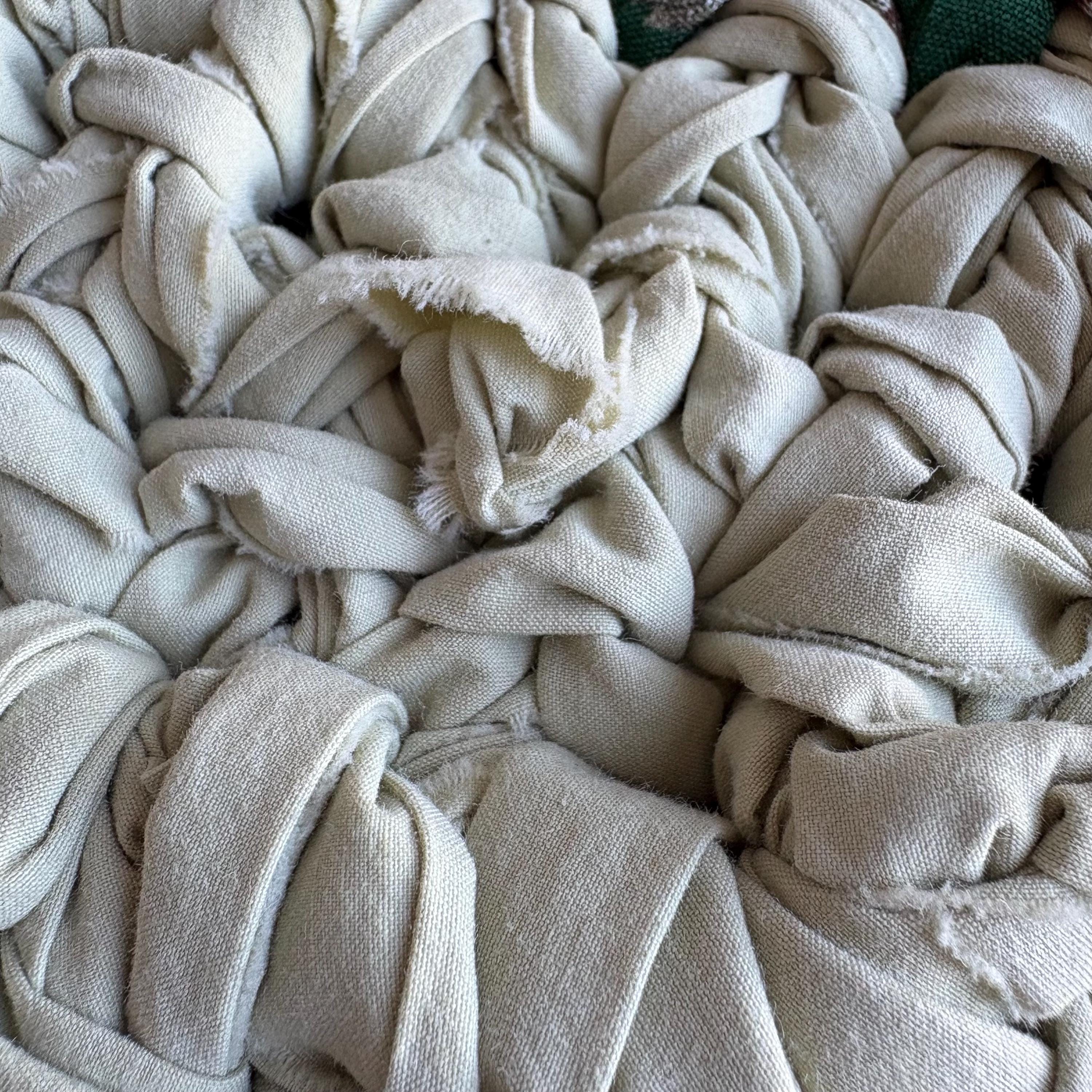 Handmade Braided Rag Rug 29x16 | Oval Farmhouse Kitchen Mat | Vintage ...