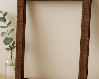 Rustic Distressed Wood Picture Frame – Farmhouse Cabin Decor