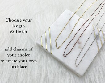 Build Your Own Personalized Necklace with Silver Dainty Chain, Gold Dainty Chain, Brass Dainty Chain, Multiple Lengths