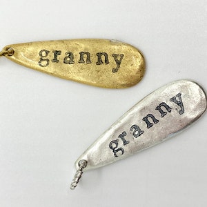 Granny Gold Charm, Silver Granny Charm, Granny Pendant, Build Your Own Necklace, Bracelet, Personalized Gift for Granny
