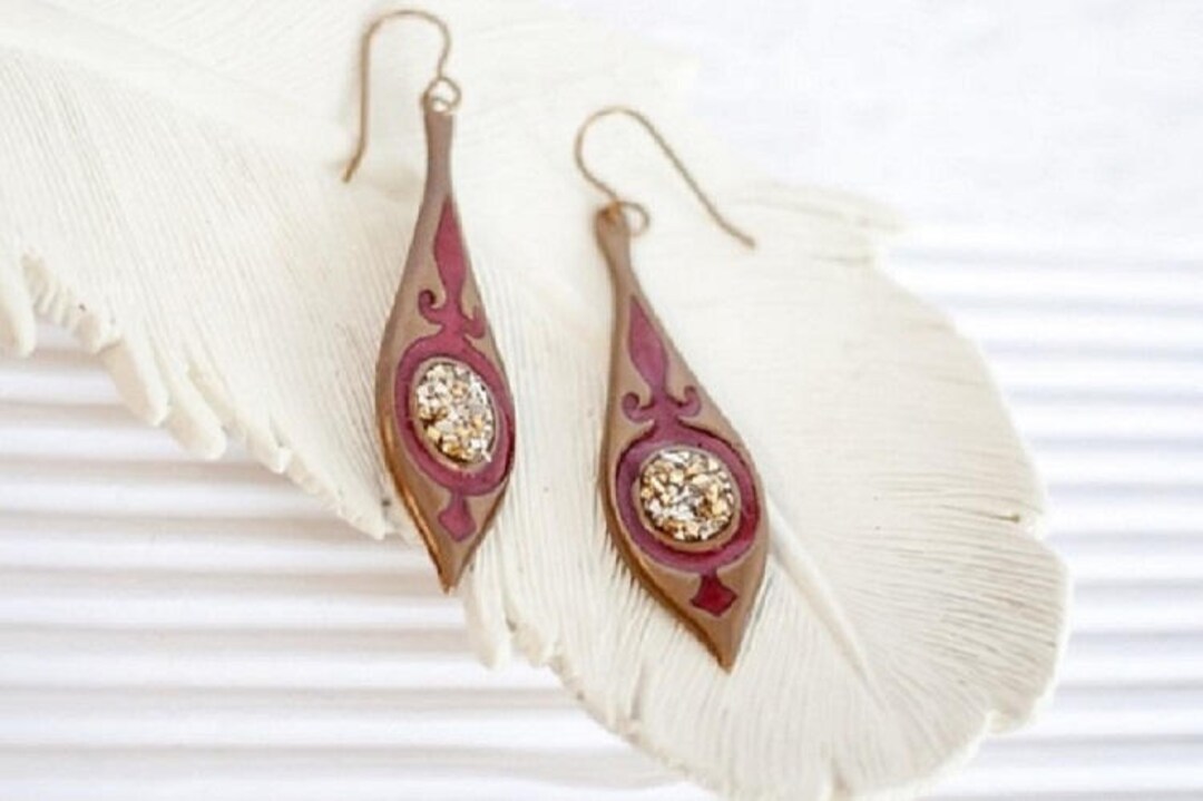 Boucles D'oreilles à Pompons Druzy Marque Lucky - Doré - Neuf Avec étiquettes - Style Drop/dangle