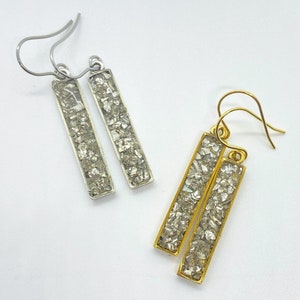 Silver Bar Rox Dangle Earrings, Gold Dangle Bar Earrings, Silver & Gold Bar Earrings, Stocking Stuffer for Daughter in Law, Nickel Free