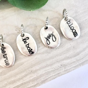 Silver Quote Charm, Gold Quote Charm, Oval Charm, Small Charm, Charms for bracelets, Zipper Charms, Charms for bangles, Inspirational Quote