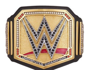 Onbetwiste World Heavyweight Championship Wrestling Belt (replica leren riem) en volwassen maat messing-zink