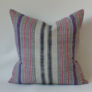 Hmong Pillow Handmade Cushion Vintage Ethnic  Hemp Cushion cover, Handwoven Hemp vintage Homespun hemp throw cushions Decorative Cushion