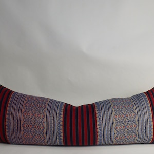 Cojines Hmong, almohadas bolster, funda de almohada étnica, telar manual, funda de cojín hecha a mano, telas recicladas vintage, cojines dispersos,