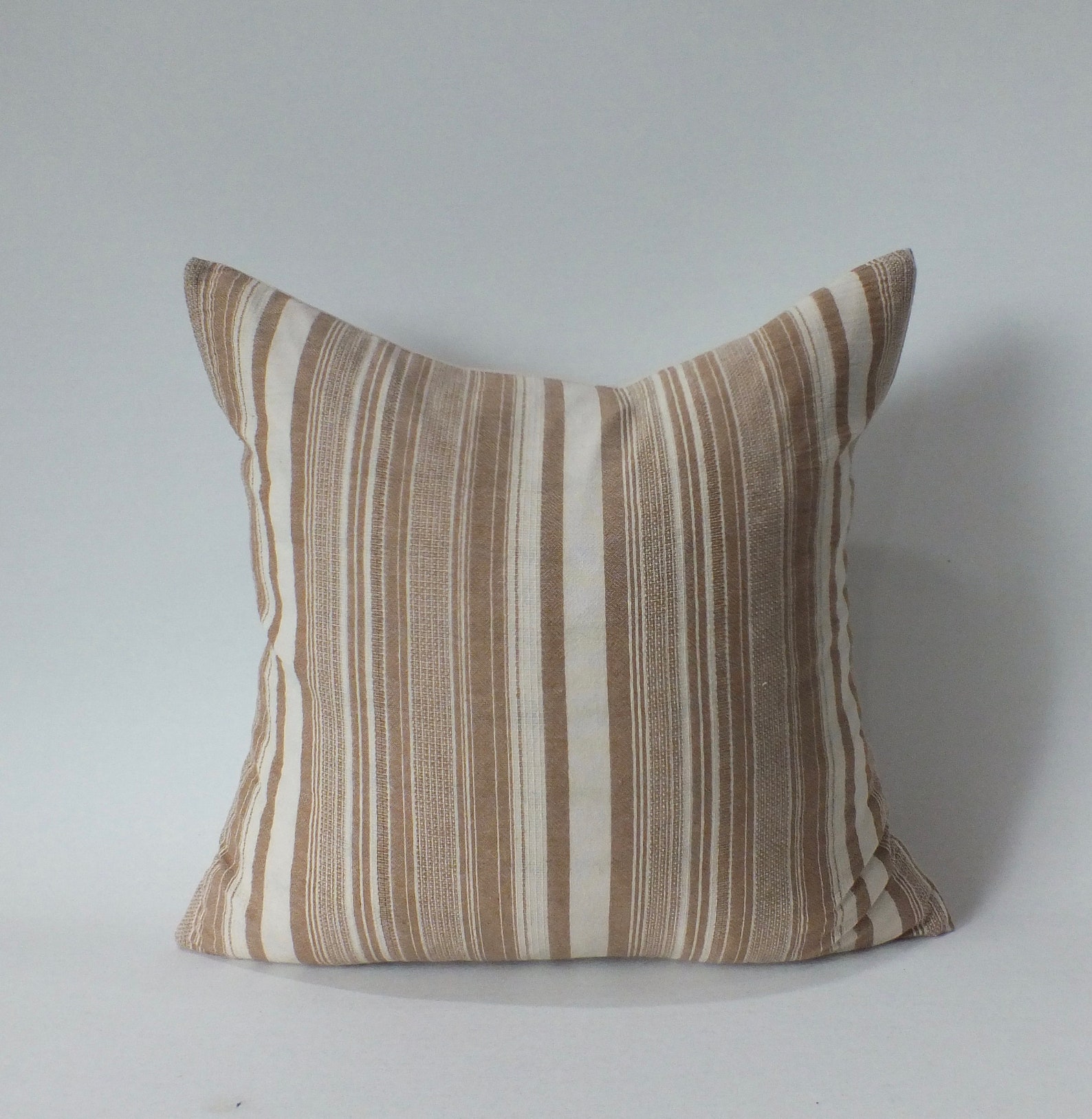 Khaki and white Striped Sofa Pillow Cover Fabric decorative Etsy