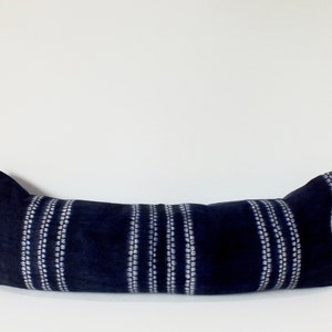 Blauwe bolster sierkussensloop vintage Hmong hennep bankkussenhoes handgeweven stof accent decoratieve sierkussens Housewarming cadeau