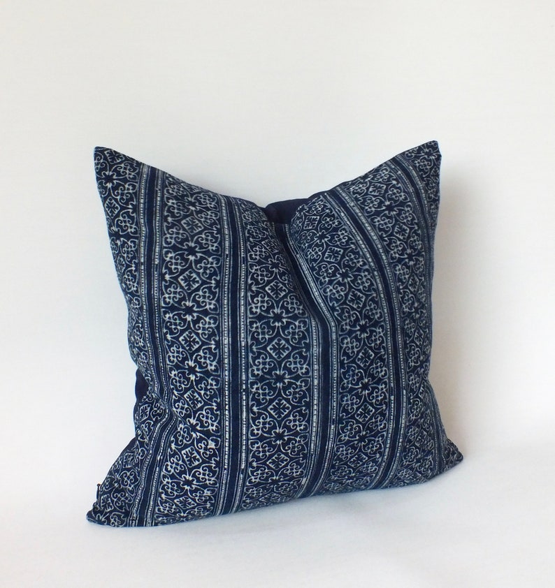 Blue Pillows Cover Ethnic Bolster Vintage Textiles Boho Hmong Etsy