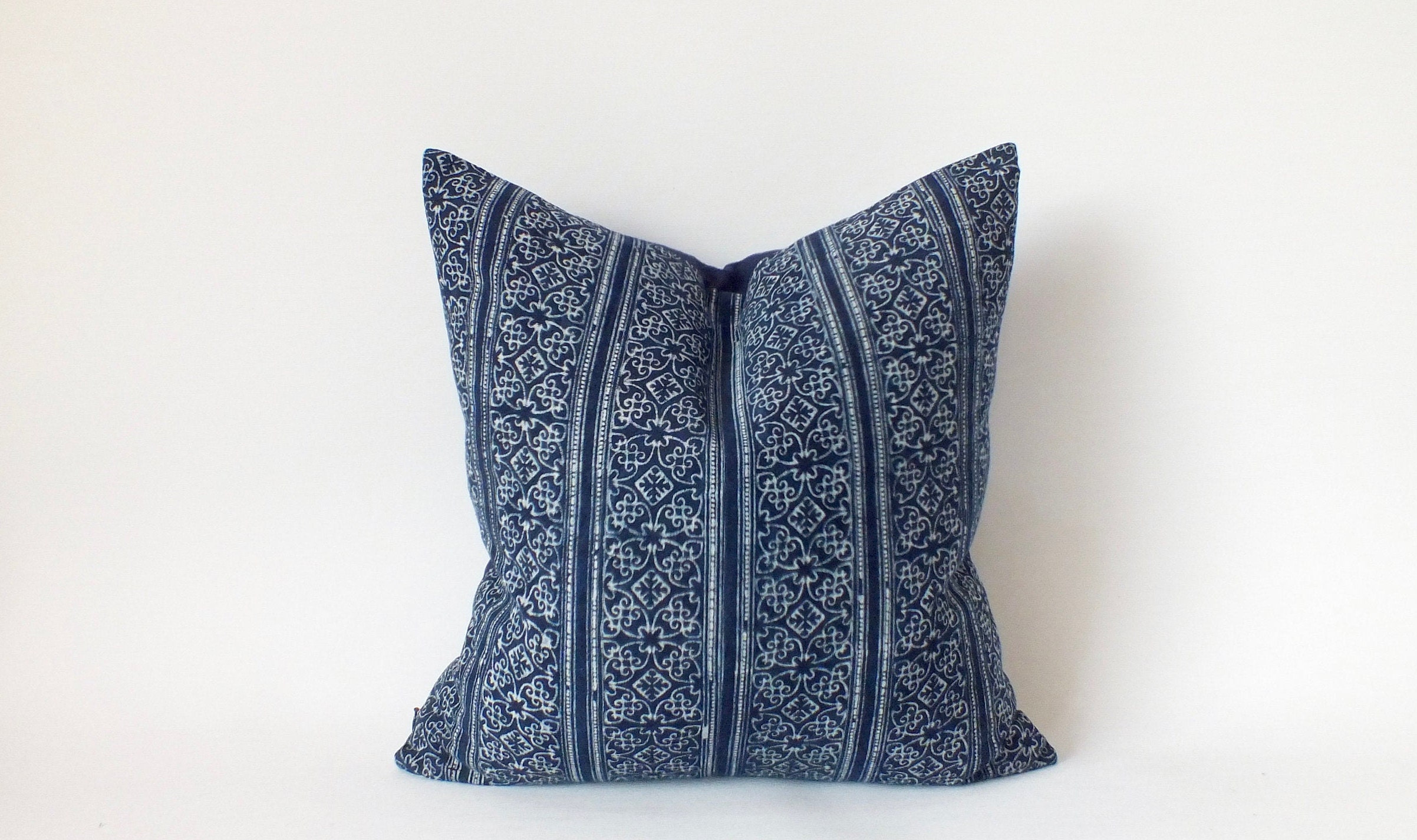 Blue Pillows cover Ethnic Bolster Vintage textiles Boho Hmong Etsy