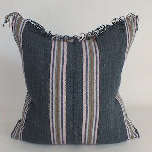 Black and Blue  Sofa Pillow case Handwoven Ethnic throw pillow cover Frazada cushion pastel Colour decorative throw pillows l woven textile