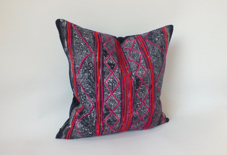 Decorative Pillow cover case Hemp Batik Fabric Vintage cushion cover Hand woven textiles Ethnic Scatter Square cushions throw pillows Kilim image 3