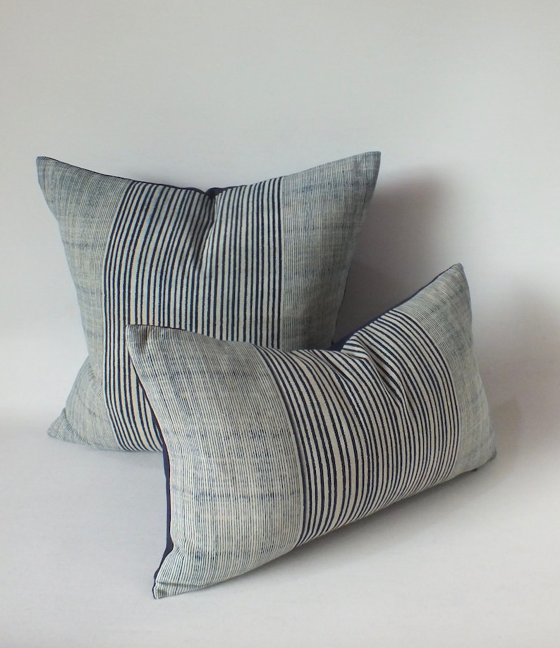 Blue Cushion Indigo Block Print Hmong Pillow Cover Handmade Etsy