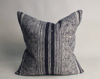 Black  white  Hemp  Pillow Case  Sofa cushions Throw Cushion decorative pillows recycled hemp fabric Hand-woven Vintage textiles